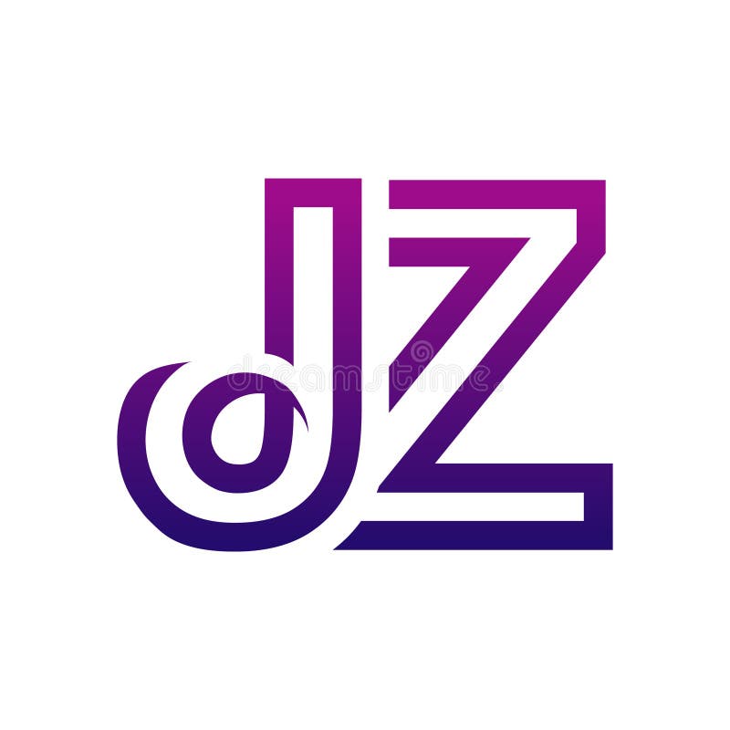 Creative JZ Logo Icon Design Stock Vector Illustration of edge
