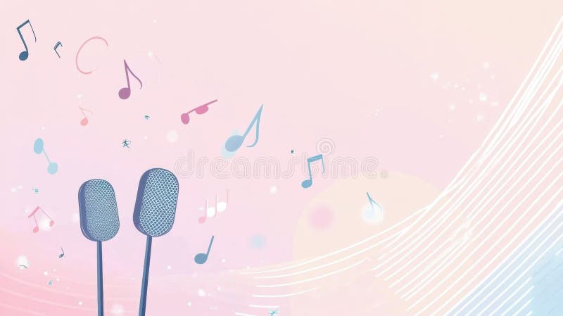 Creative K pop inspirowane minimalistycznym tłem z elementami muzycznymi i żywymi kolorami do wyrazu artystycznego obrazy royalty free