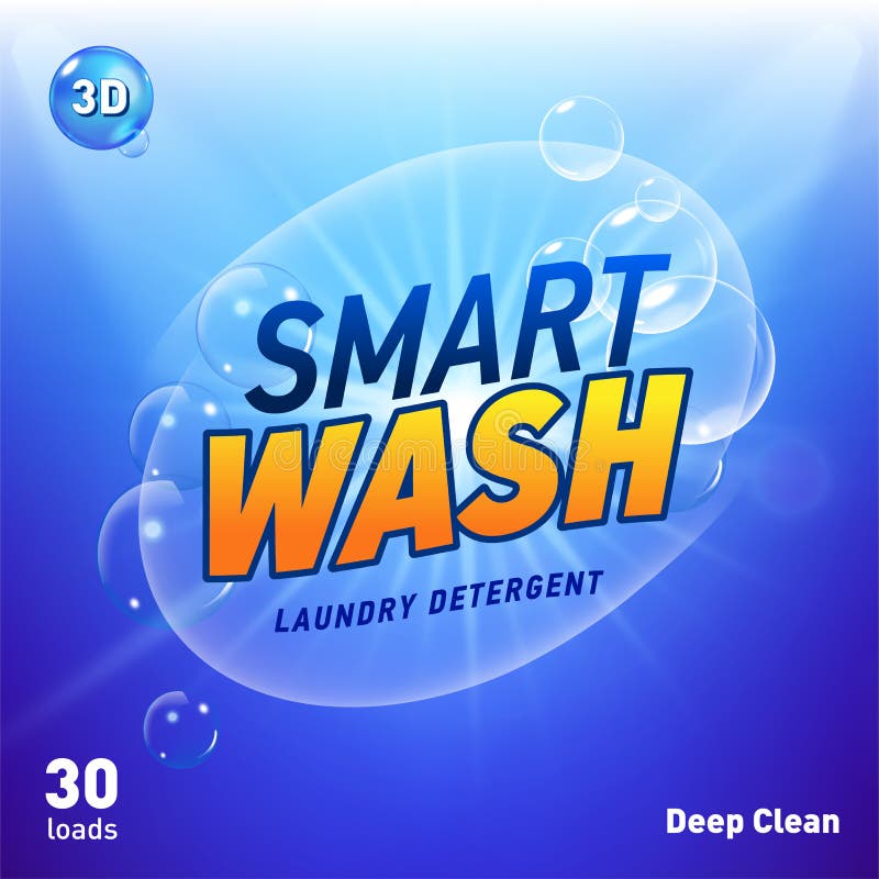 Creative Laundry Detergent Concept Packaging Design Template Stock