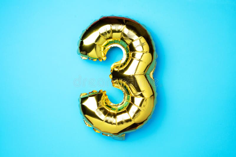 The number 3 in gold Stock Photo by ©zentilia 8292990