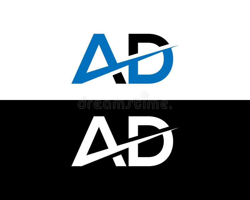 Creative Letter AD Logo Icon Design stock illustration