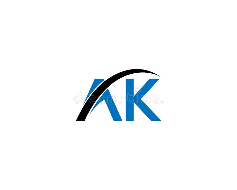 Creative Letter AK Logo Design Concept stock illustration