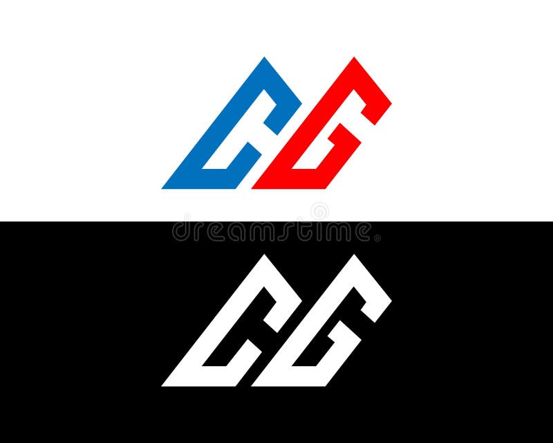 Creative Letter CG Logo Icon Design stock illustration