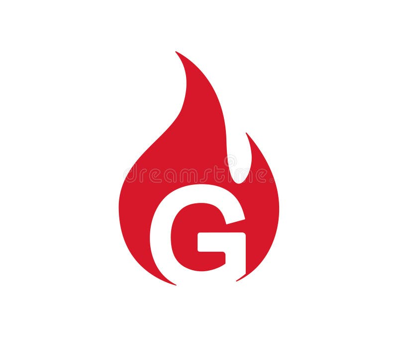 Creative letter g and fire logo vector icon symbol illustration royalty free illustration