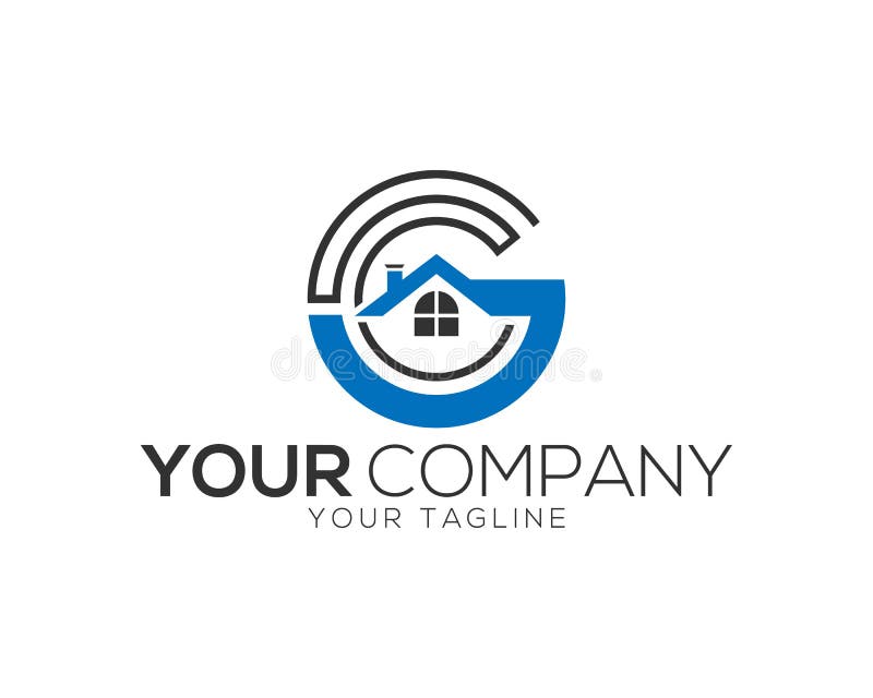 Creative Letter G House Logo vector illustration