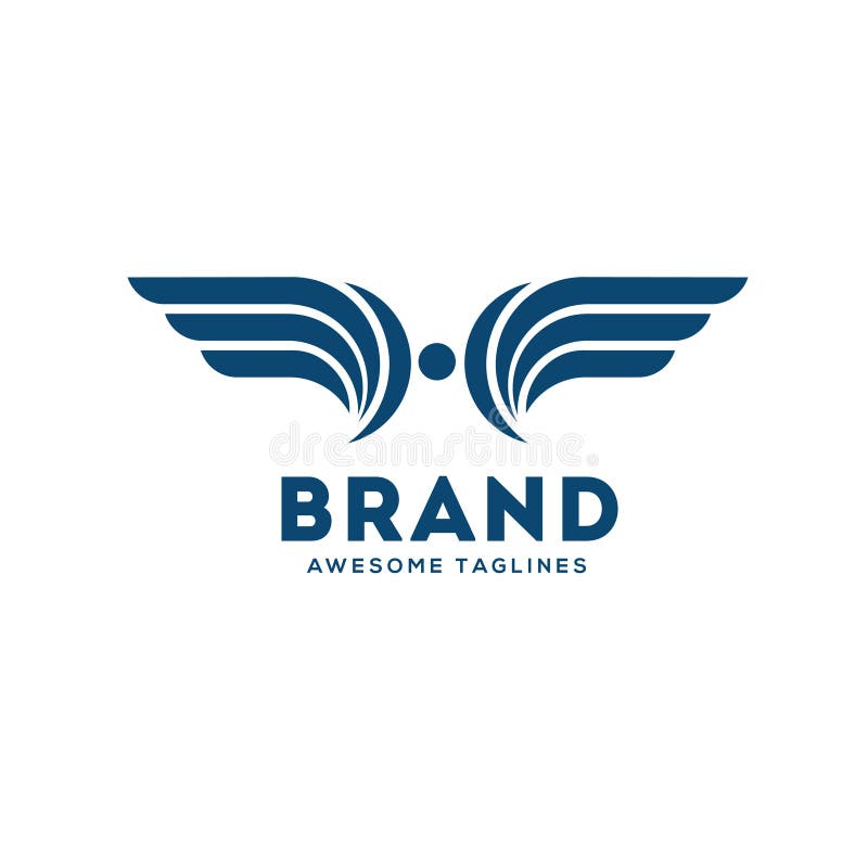 Creative Letter H with wings design element stock illustration