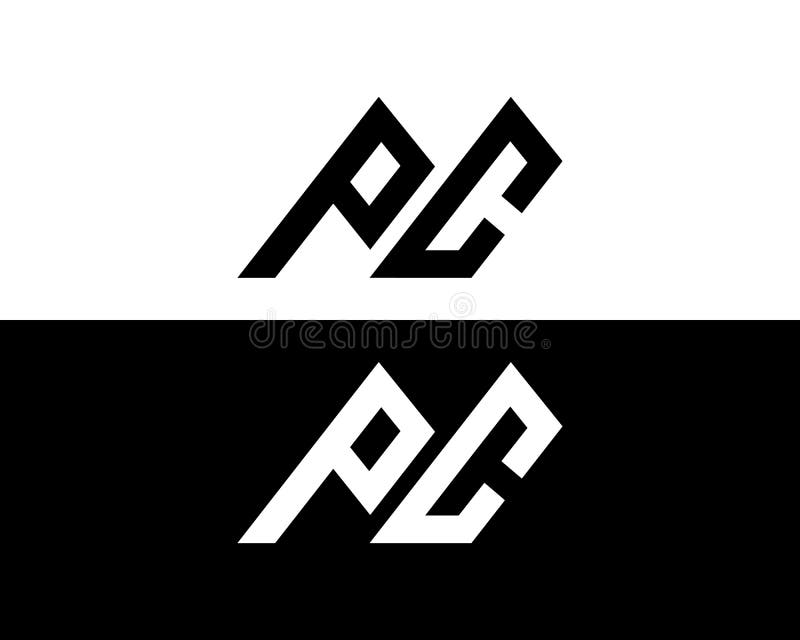 Creative Letter PC Logo Design Icon stock illustration