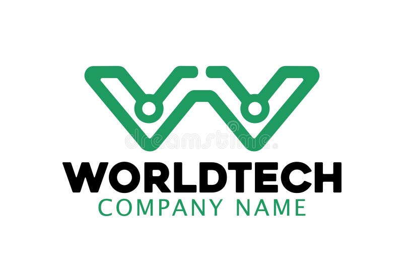Creative letter w tech logo w wire cable vector design symbol vector illustration