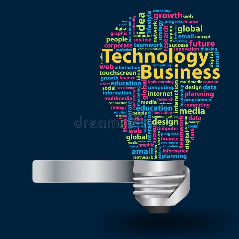 Vector light bulb with Technology business concept royalty free illustration Vector light bulb with Technology business concept royalty free illustration