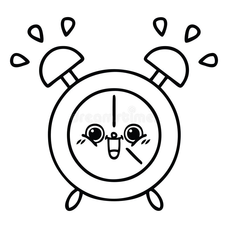 A Creative Line Drawing Cartoon Alarm Clock Stock Vector - Illustration of retro, routine: 151146760 A Creative Line Drawing Cartoon Alarm Clock Stock Vector - Illustration of retro, routine: 151146760