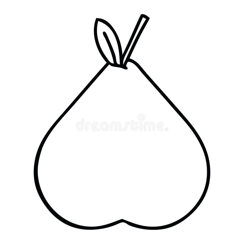 A creative line drawing cartoon pear