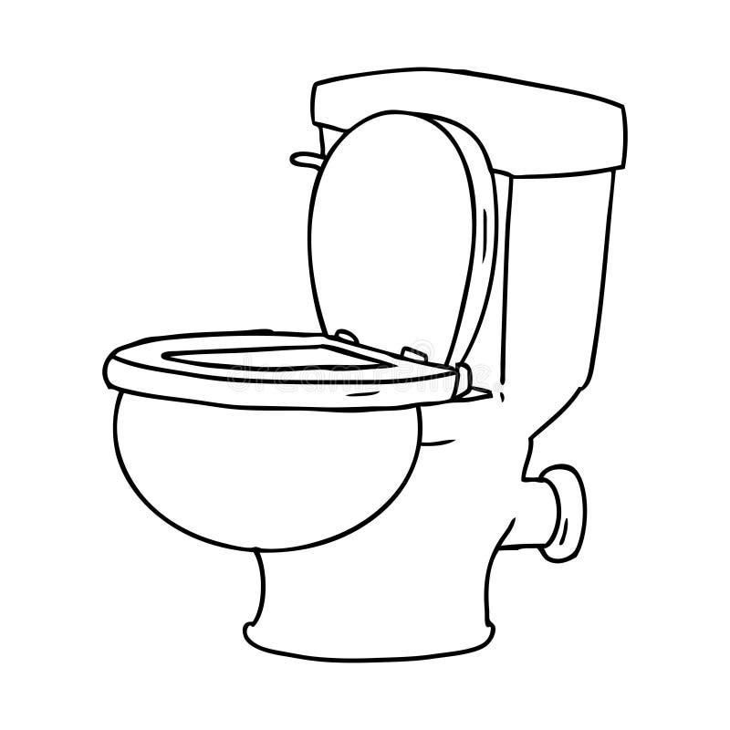 A Creative Line Drawing Doodle of a Bathroom Toilet Stock Vector ...