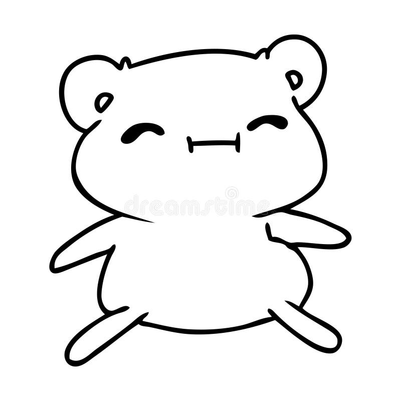 A creative line drawing kawaii cute teddy bear