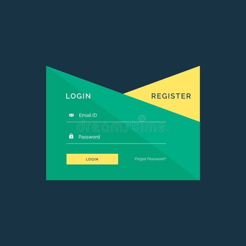 Creative Login Form Ui Template For Your Web Or App Design Stock Vector