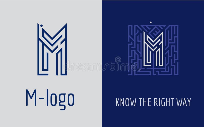 Creative logo for corporate identity of company: letter M. The logo symbolizes labyrinth, choice of right path, solutions. royalty free illustration Creative logo for corporate identity of company: letter M. The logo symbolizes labyrinth, choice of right path, solutions. royalty free illustration