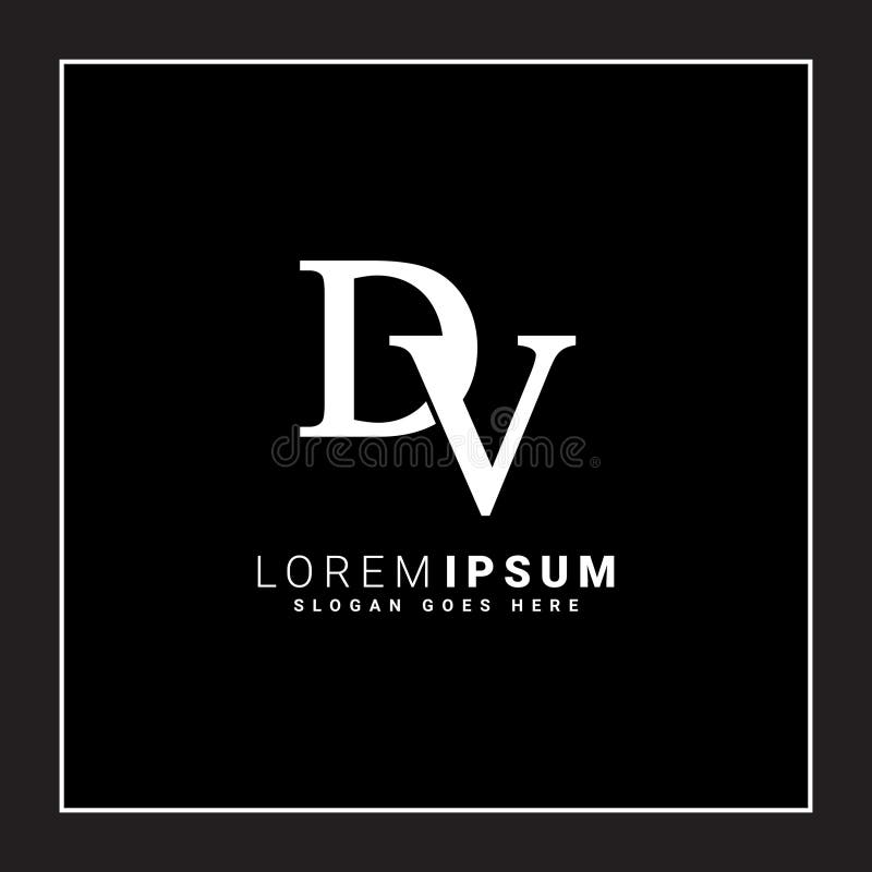 Logo Creative pour Initiales DV dans Modèle Vector de Style Monogramme pour Lettre D et V illustration de vecteur