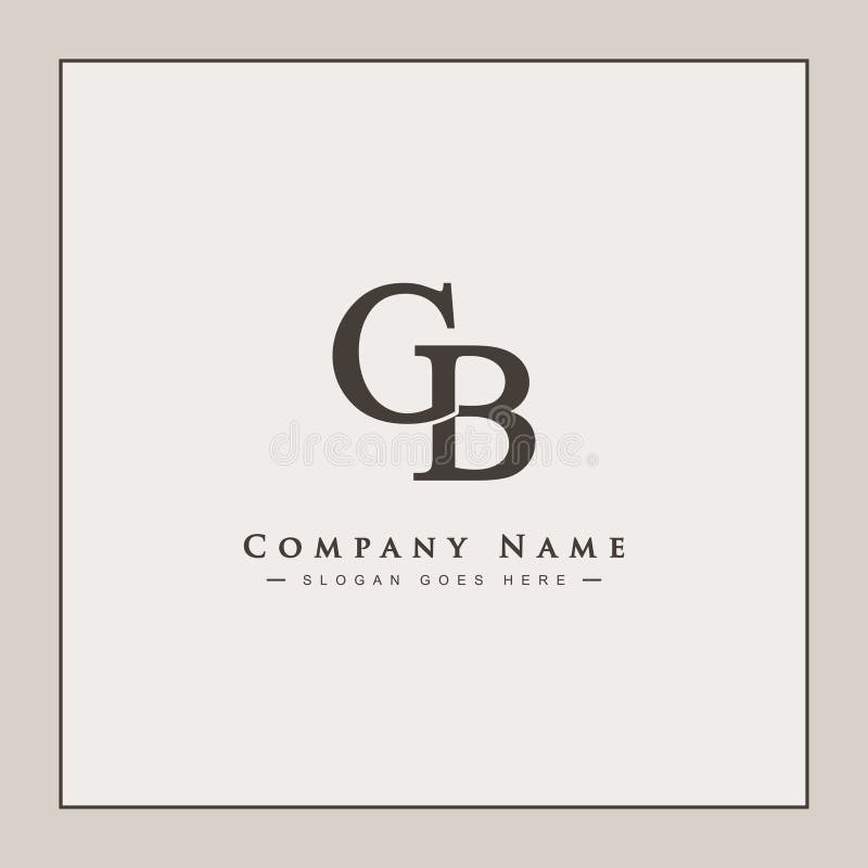 Logo Creative pour Initiales GB dans Modèle Vector de Style Monogramme pour Lettre initiale G et B illustration de vecteur