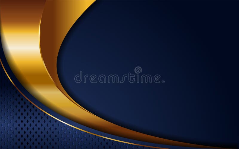 Luxury Navy Blue Background Combine with Golden Lines Element Stock