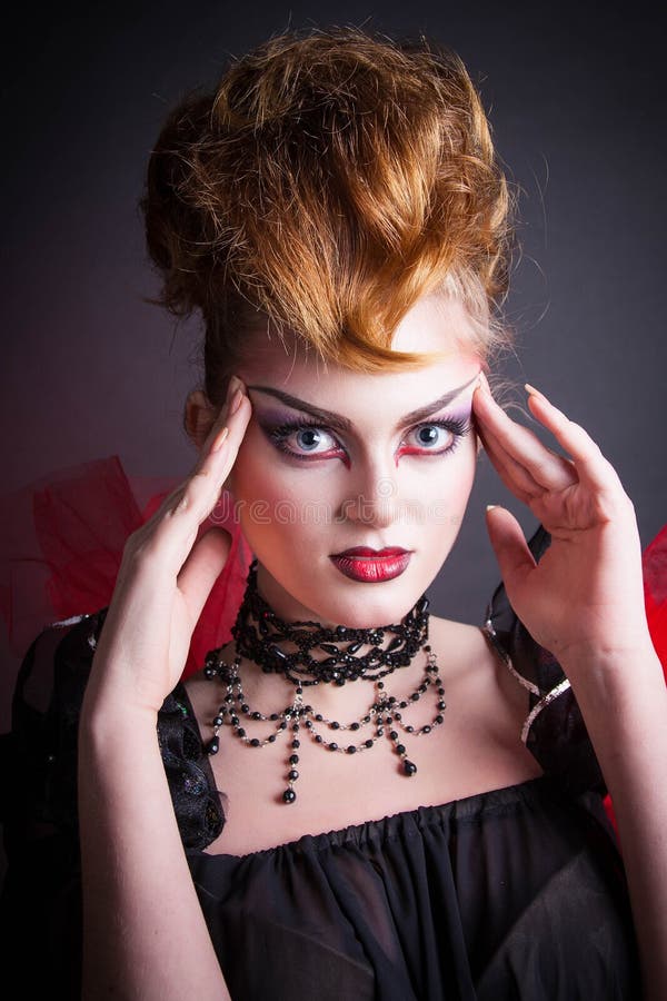 Creative Makeup and Blood Image of the Evil Queen. Stock Photo - Image ...