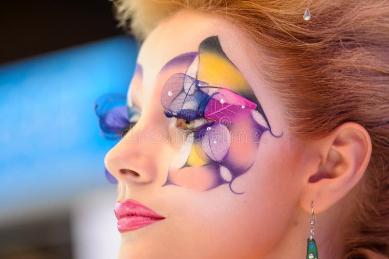Creative Makeup Show at the Festival of Beauty Editorial Stock Image