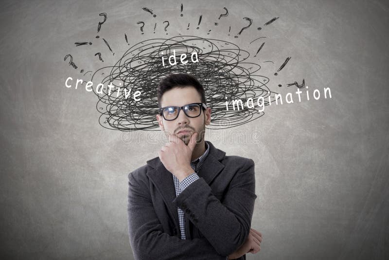 Creative man in thoughtful stock images Creative man in thoughtful stock images