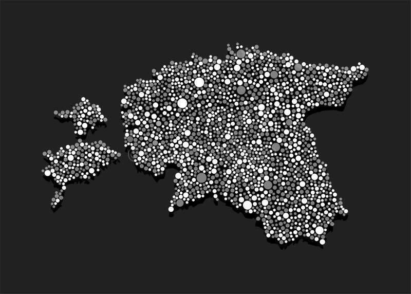 Creative map Estonia from random white dots vector illustration