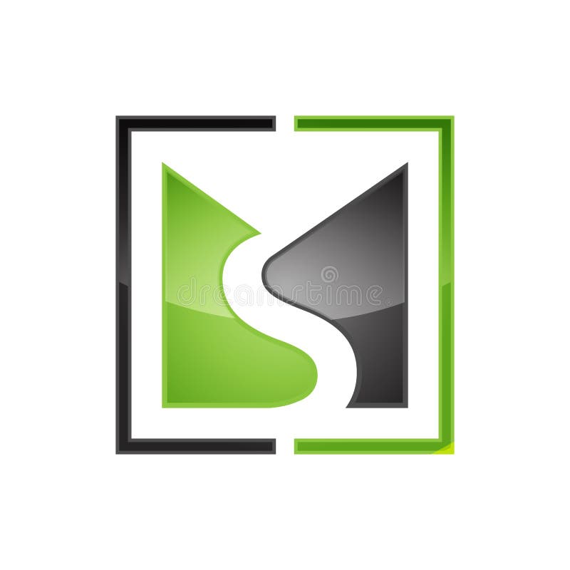 Creative Ms Letter Vector Logo Design with Negative Style Stock Vector
