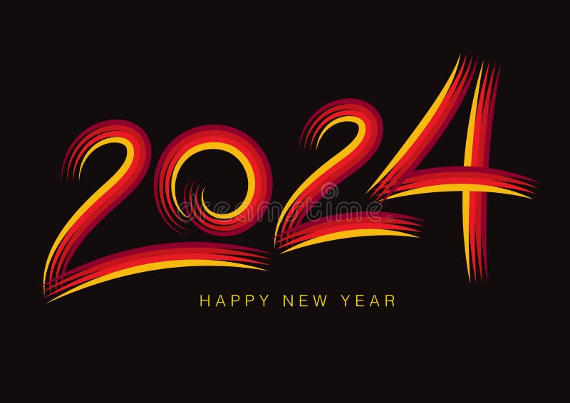 Creative Number 2024 Design Vector, 2024 Happy New Year Celebration