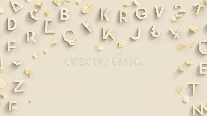 Explore a unique background featuring paper cut letters and delicate leaves for your design projects. Alphabet project stock images, royalty-free photos and pictures
