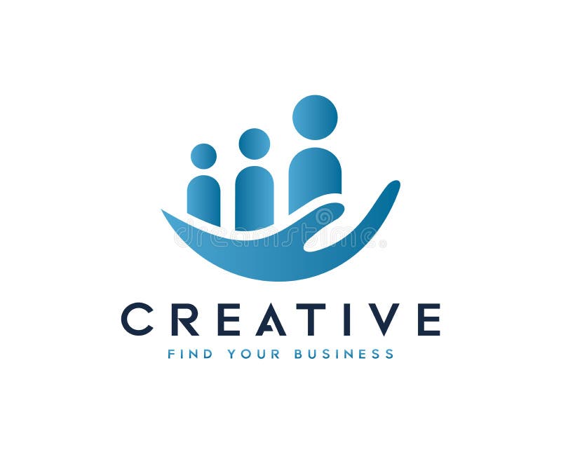 Creative people care logo design vector templates vector illustration