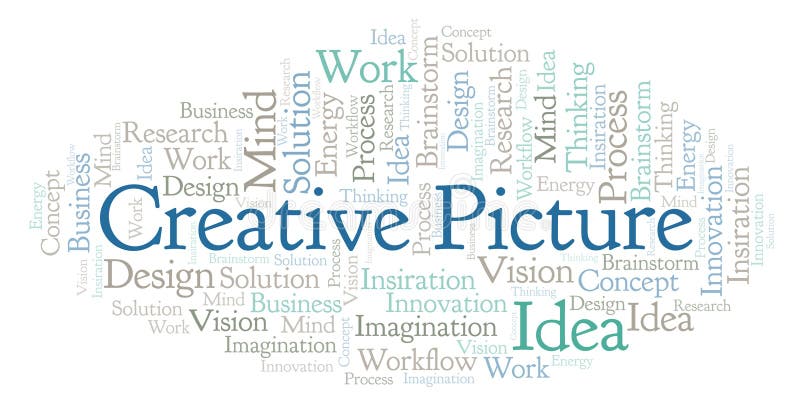 Creative Picture word cloud, made with text only. stock illustration