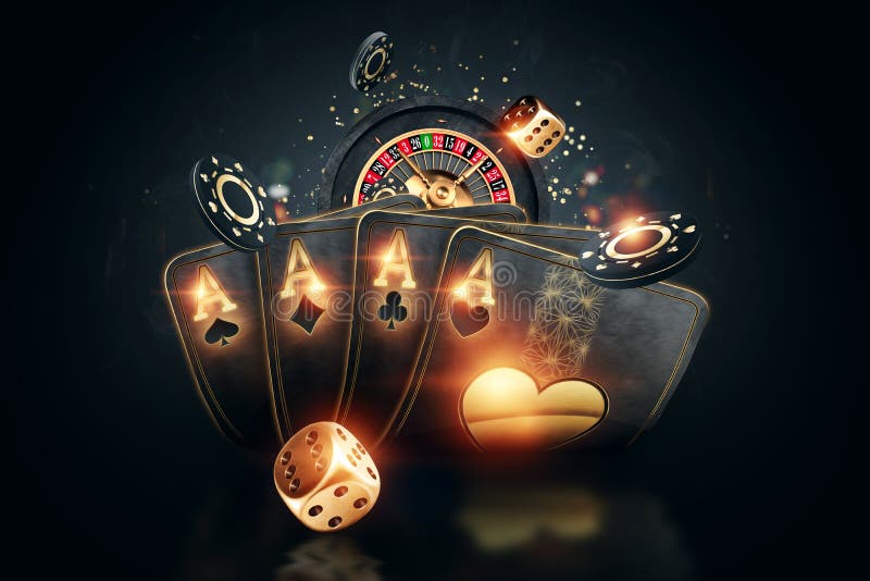 Creative Poker Template, Background Design with Golden Playing Cards and  Poker Chips on a Dark Background. Casino Concept, Stock Illustration -  Illustration of game, casino: 197362035