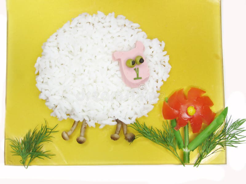 Creative porridge sheep shape