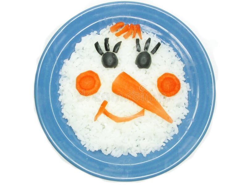 Creative porridge snow man shape