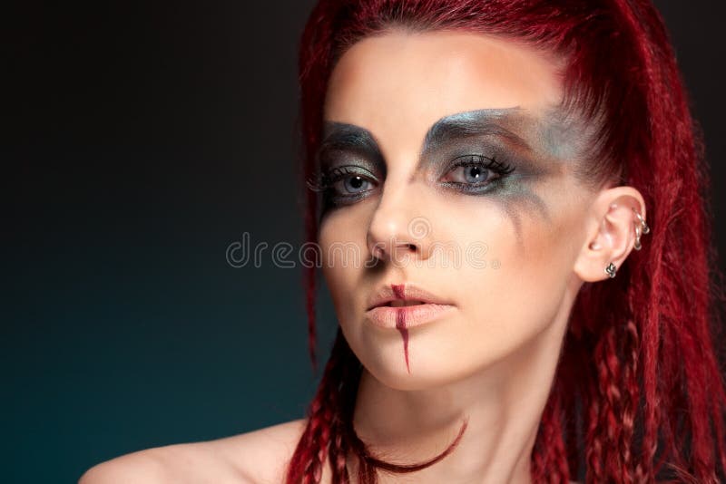 Creative portrait of a girl with a contrasting color stock photography Creative portrait of a girl with a contrasting color stock photography