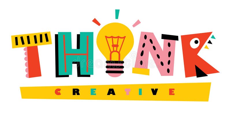 Creative And Positive Thinking Illustration vector illustration