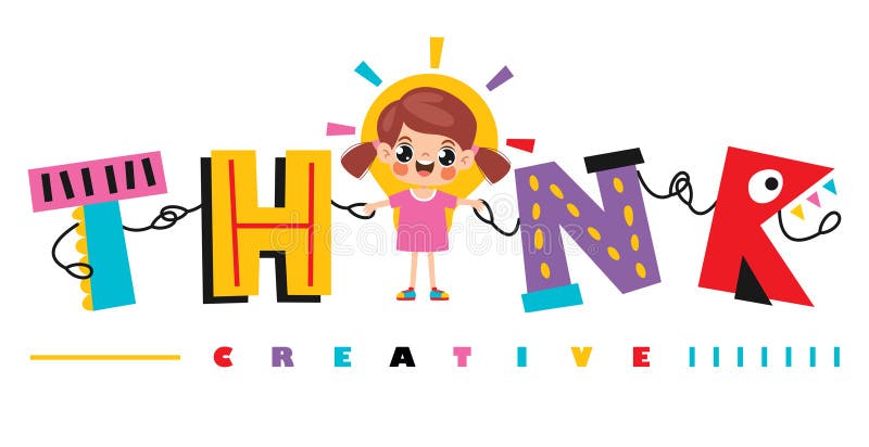 Creative And Positive Thinking Illustration vector illustration