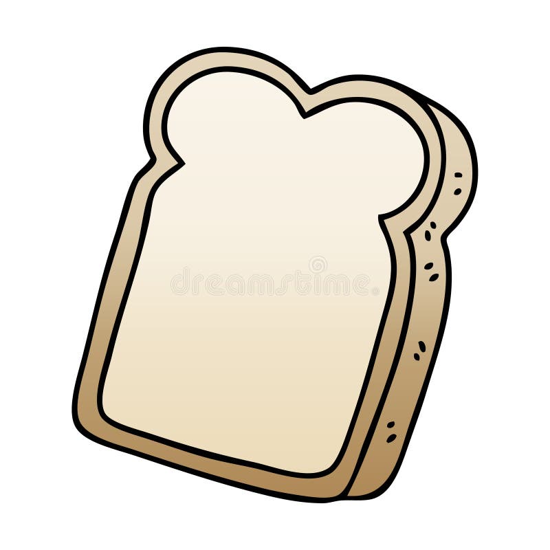 A creative quirky gradient shaded cartoon slice of bread