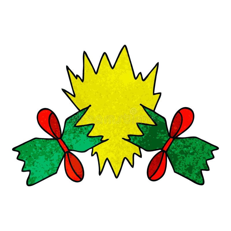 A Creative Quirky Hand Drawn Cartoon Pulled Cracker Stock Vector