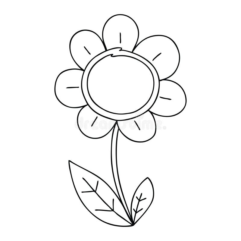 A Creative Quirky Line Drawing Cartoon Daisy Stock Vector - Illustration of  cute, daisy: 150958220
