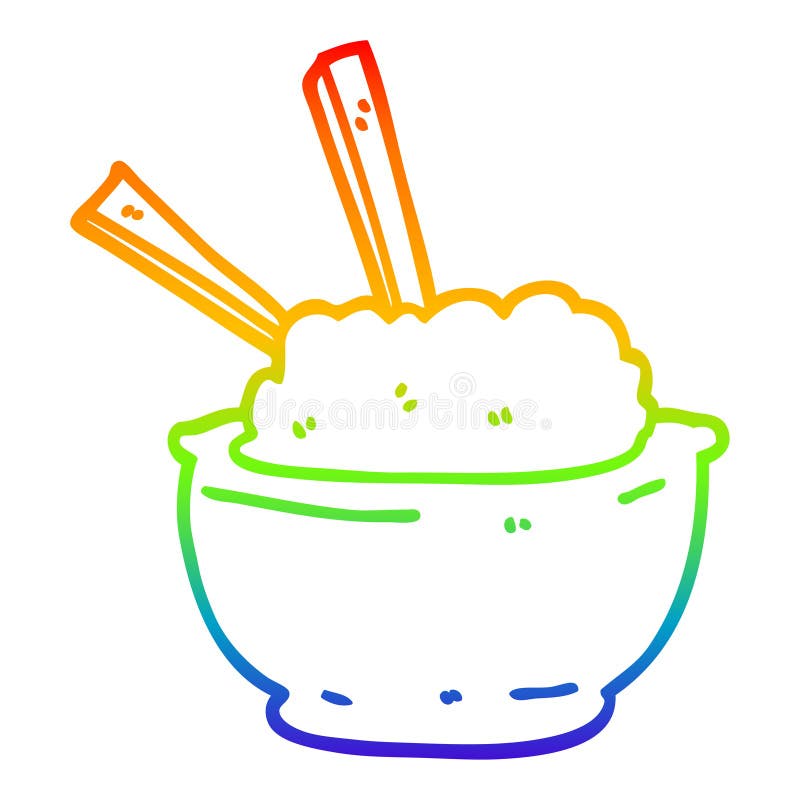 A Creative Rainbow Gradient Line Drawing Cartoon Bowl of Rice Stock Vector - Illustration of hand, drawing: 151841526 A Creative Rainbow Gradient Line Drawing Cartoon Bowl of Rice Stock Vector - Illustration of hand, drawing: 151841526