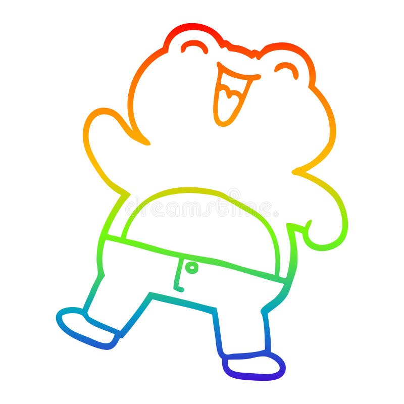 A creative rainbow gradient line drawing cartoon frog