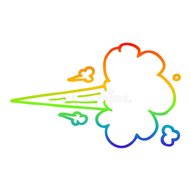 A Creative Rainbow Gradient Line Drawing Cartoon Gust of Air Stock Vector -  Illustration of cartoon, simple: 151538744