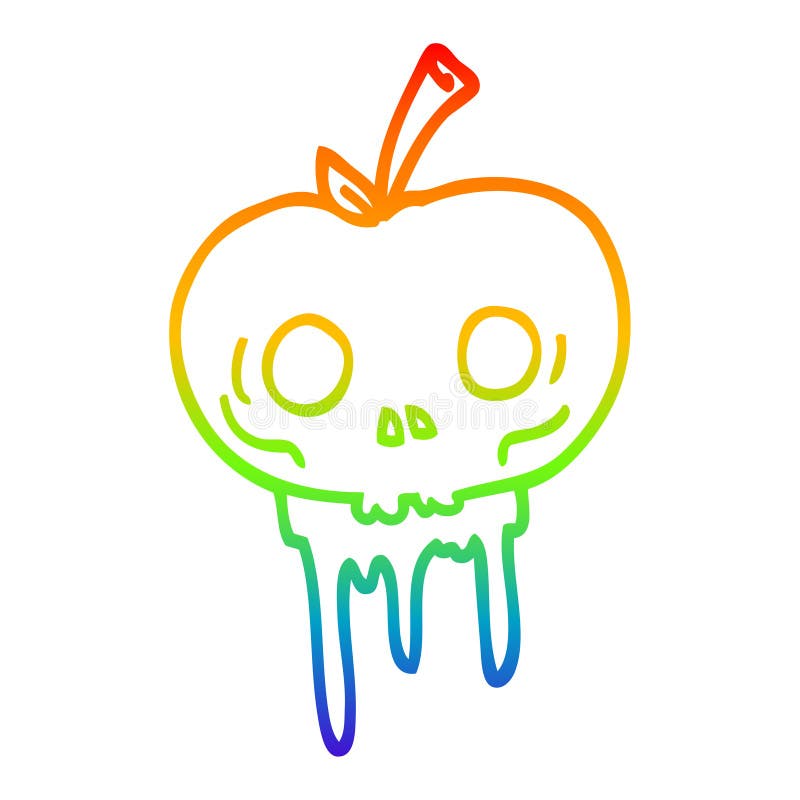 Download A Creative Rainbow Gradient Line Drawing Cartoon Halloween ...