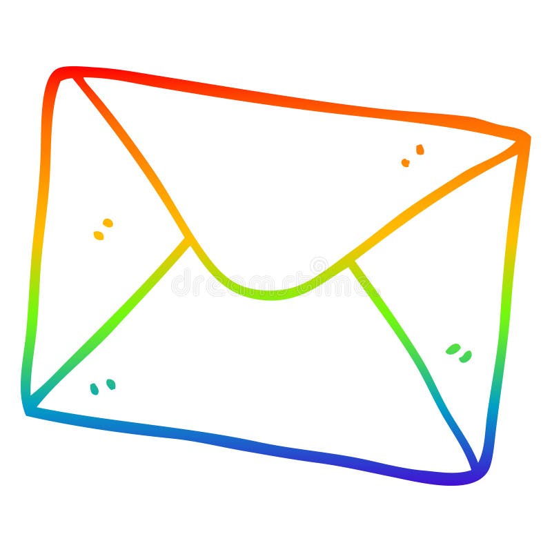 A creative rainbow gradient line drawing cartoon letter