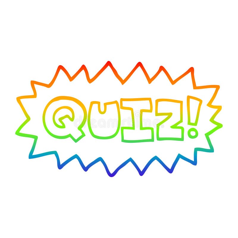 Cartoon Quiz Sign with Speech Bubble Stock Illustration Illustration