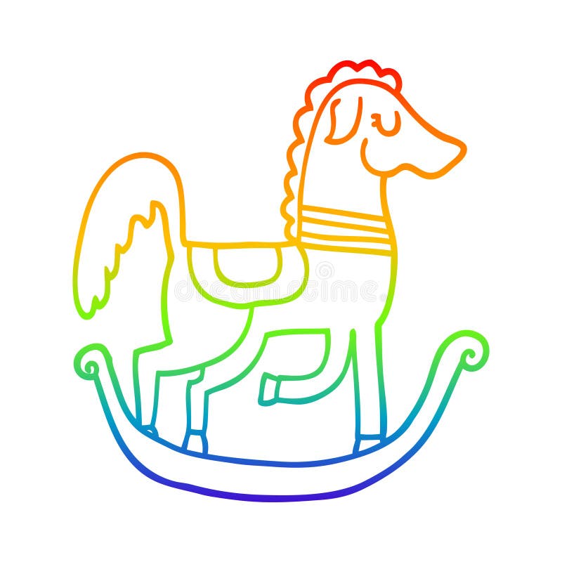 rainbow rocking horse