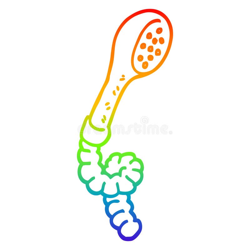 A Creative Rainbow Gradient Line Drawing Cartoon Shower Head Stock Vector Illustration of