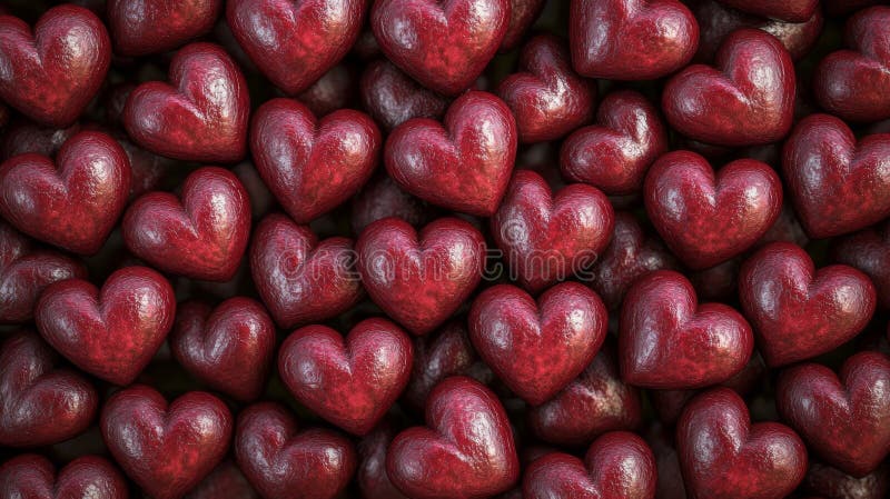 Creative Red Hearts Backgrounds with Hand-Painted Monochromatic Design stock images