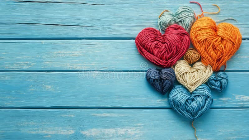 A creative rendering of a human heart composed of vibrant threads, each symbolizing various emotions and experiences. stock photo
